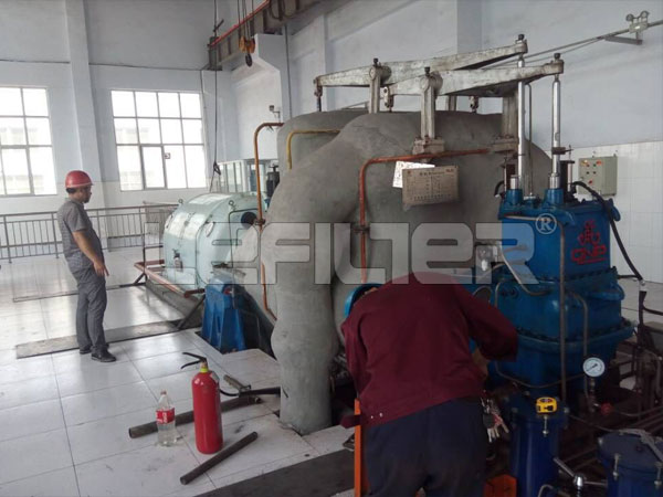我公司配套青島汽輪機(jī)雙筒潤滑油過濾器在天山熱電廠現(xiàn)場安裝調(diào)試